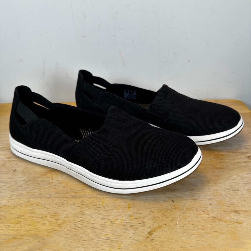 Clarks Cloudsteppers Breeze Step II Slip-on Shoes Womens 7.5 Black Cushion Soft